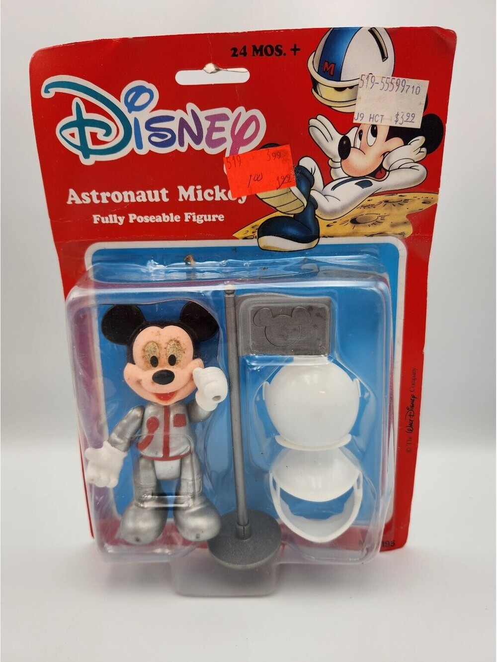 Vintage Disney Astronaut Mickey Mouse Fully Poseable Figure ARCO Toys 1989 Q3